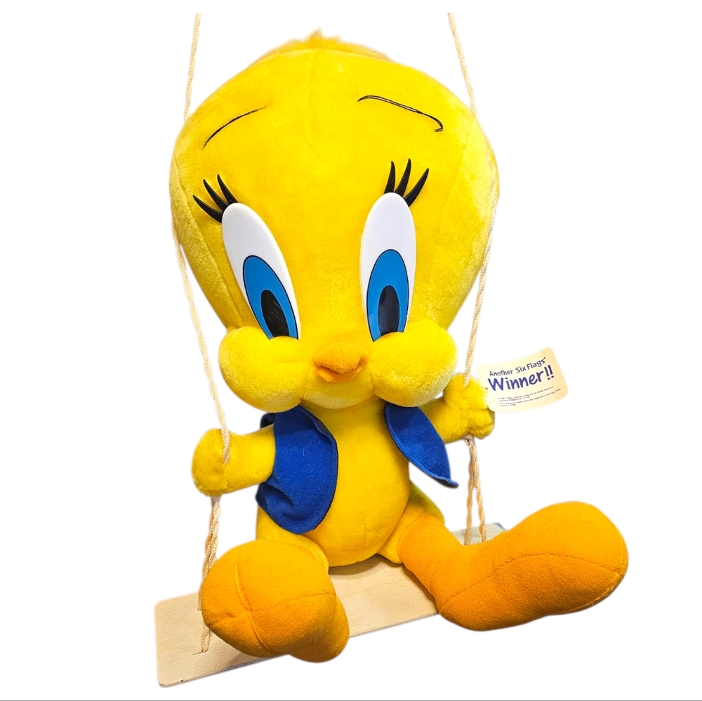 Looney Tunes‎ Six Flags Jumbo Tweety Bird Swing Rare 1999 Plush Toy Winner Prize